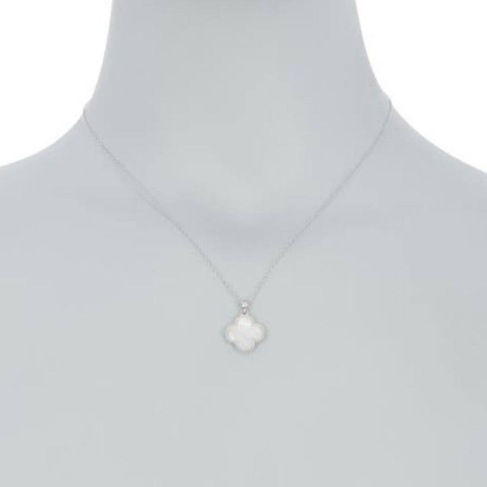 ADORNIA Mother of Pearl Quatrefoil Necklace NWT - Picture 2 of 2